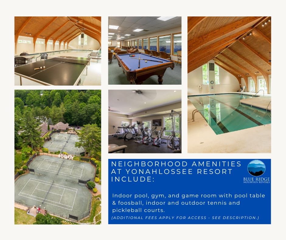 Yonahlossee Resort amenities collage.