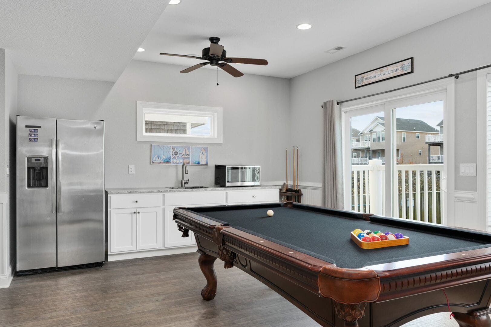 Game room with pool table.