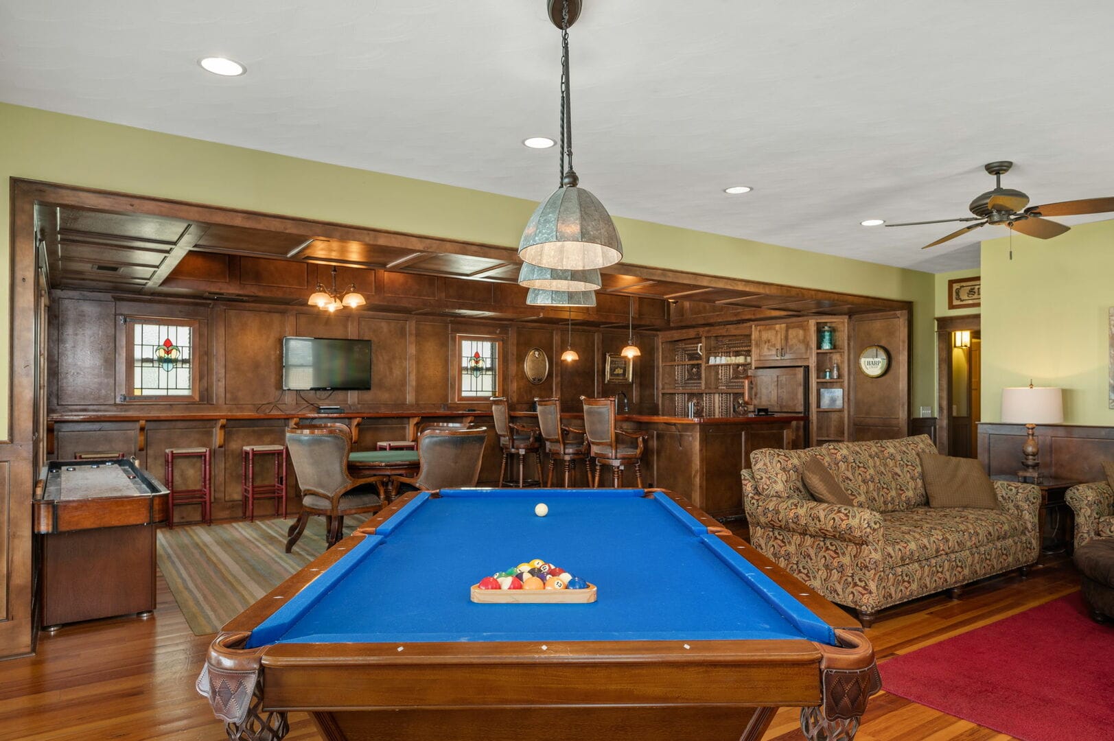 Game room with pool table.