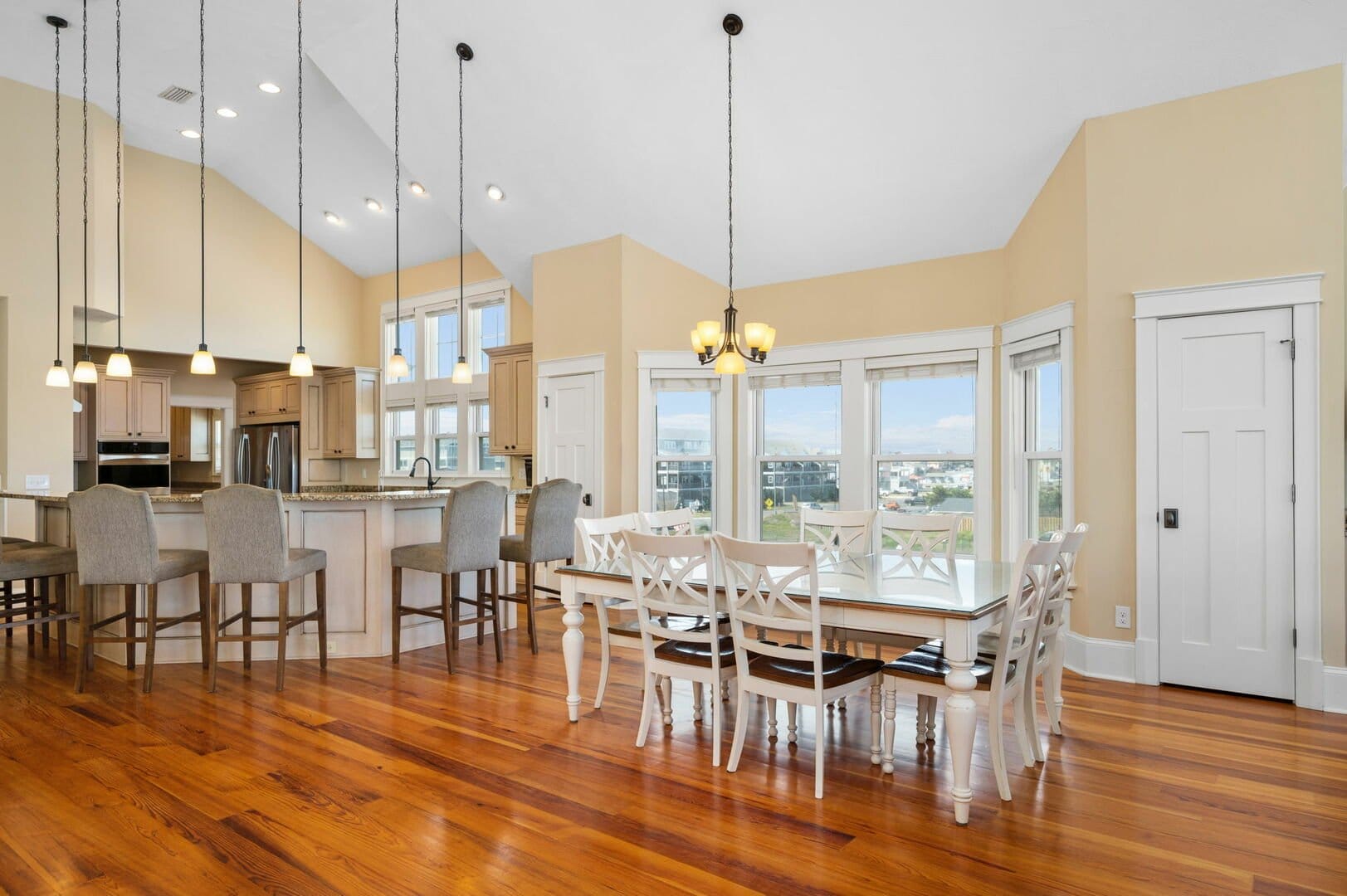 Spacious kitchen and dining area.