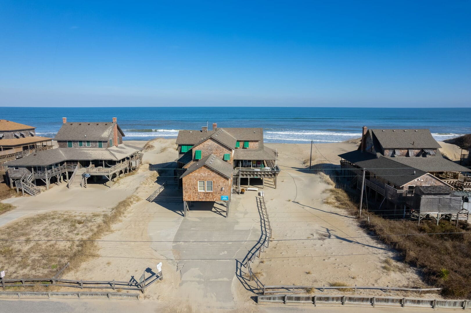 Beachfront houses with ocean view.