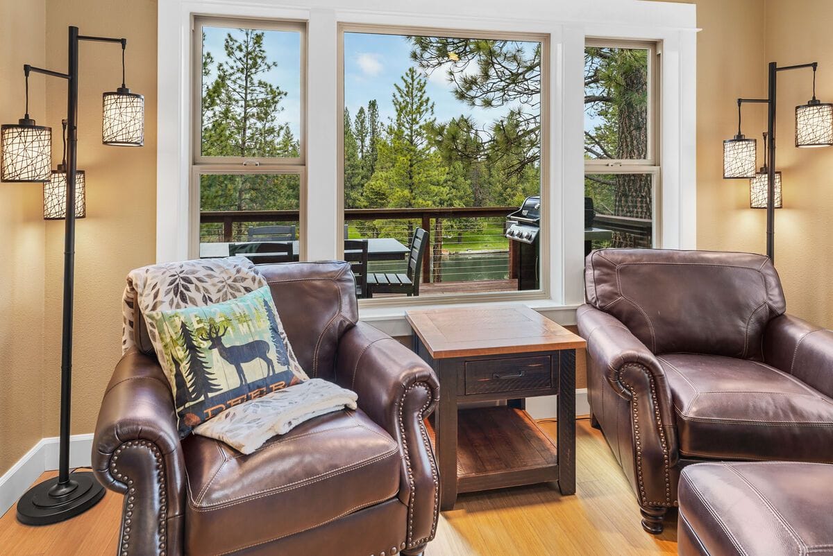 Cozy room with forest view.