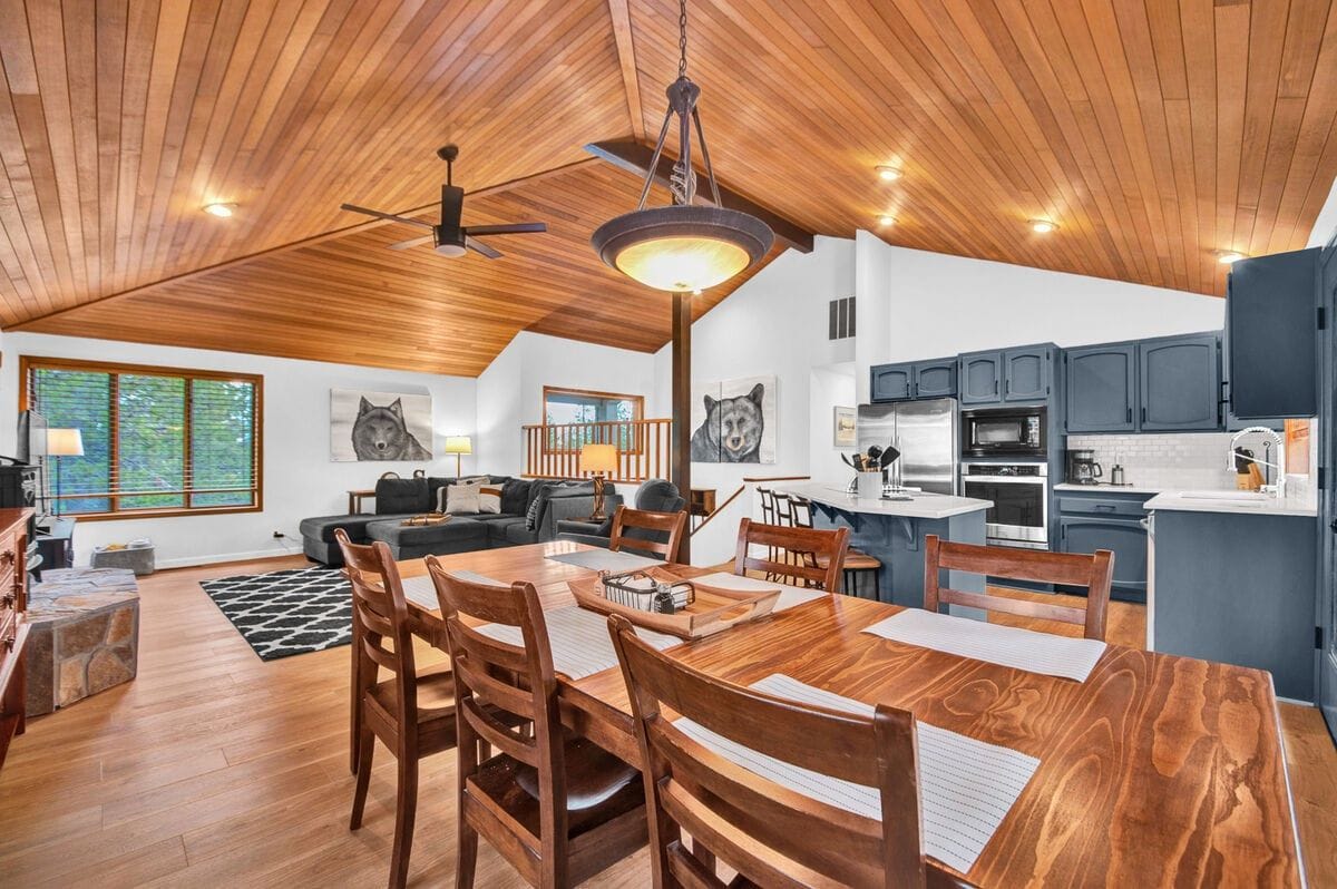 Open-concept living room and kitchen.