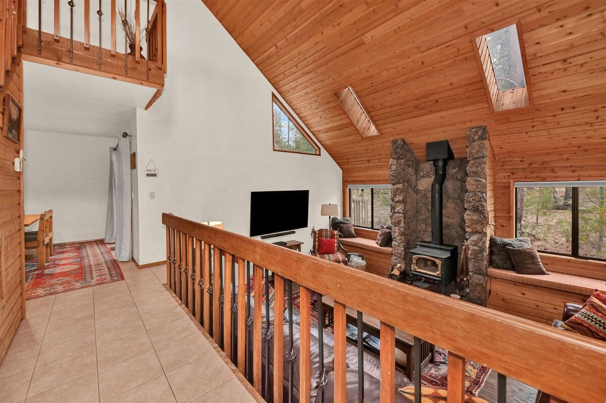 Cozy rustic living room interior.