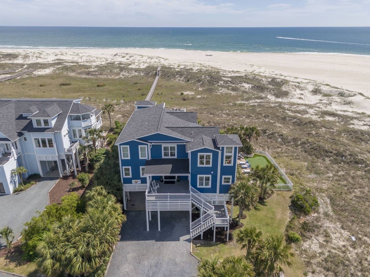 Beachfront house with ocean view.