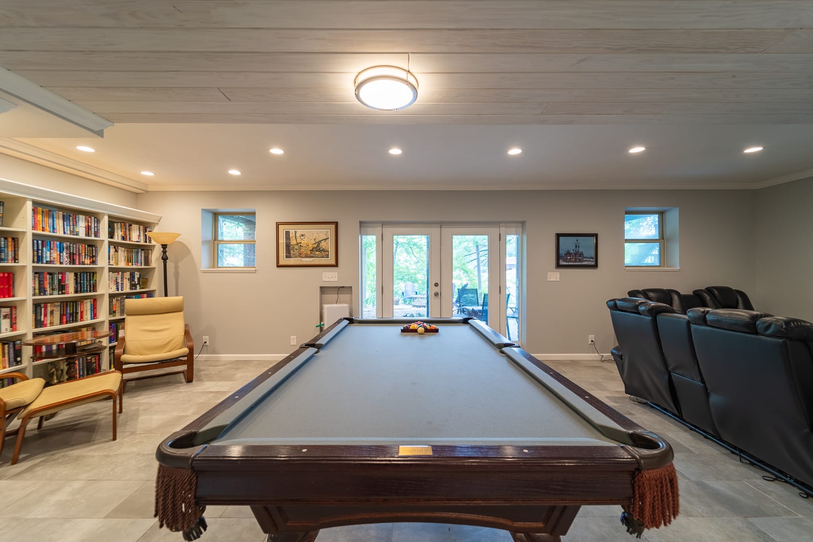 Game room with pool table.