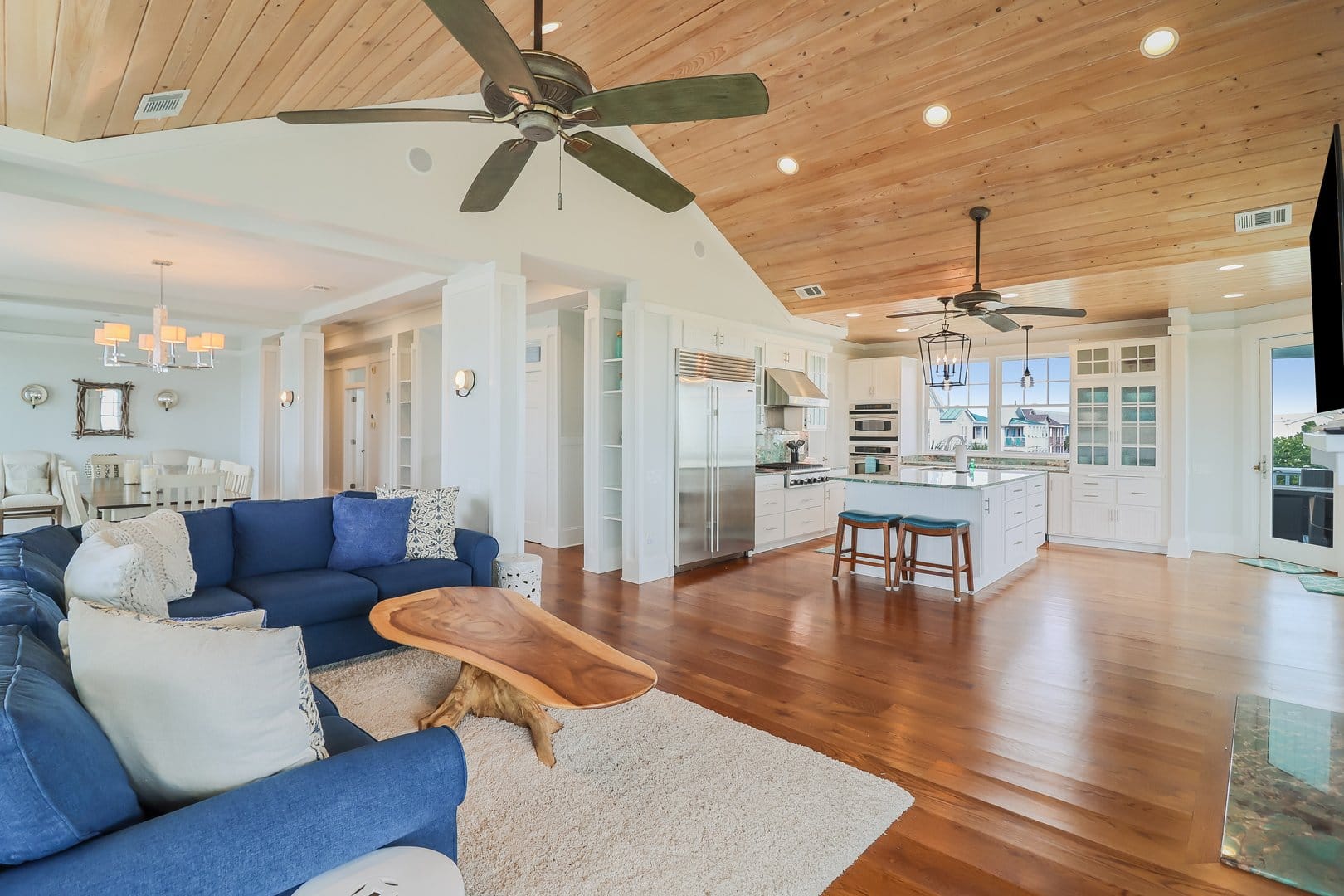 Open-concept living room and kitchen.