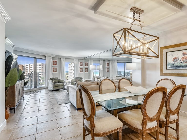 Modern dining and living area.