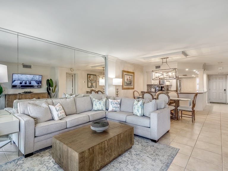 Modern living room with sectional sofa.