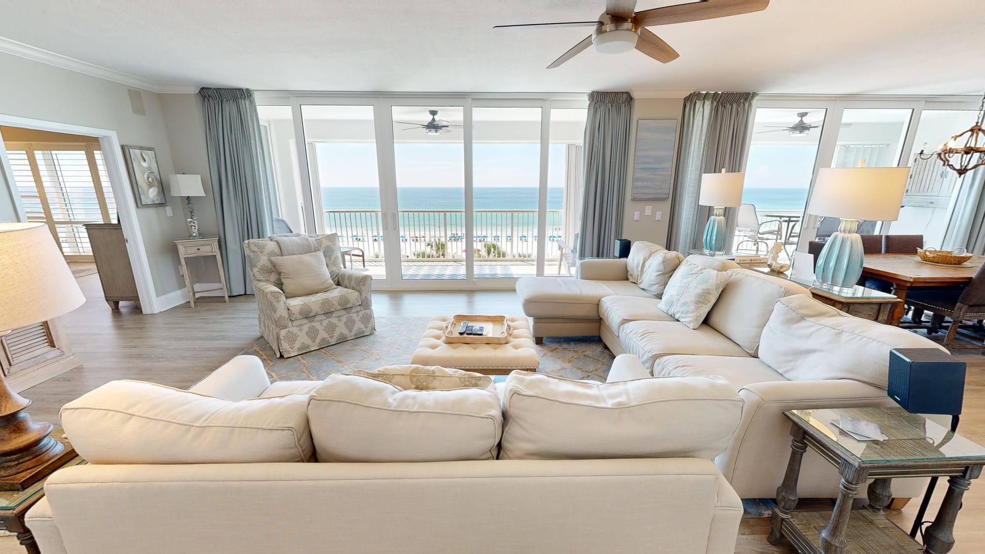 Ocean view from modern living room.