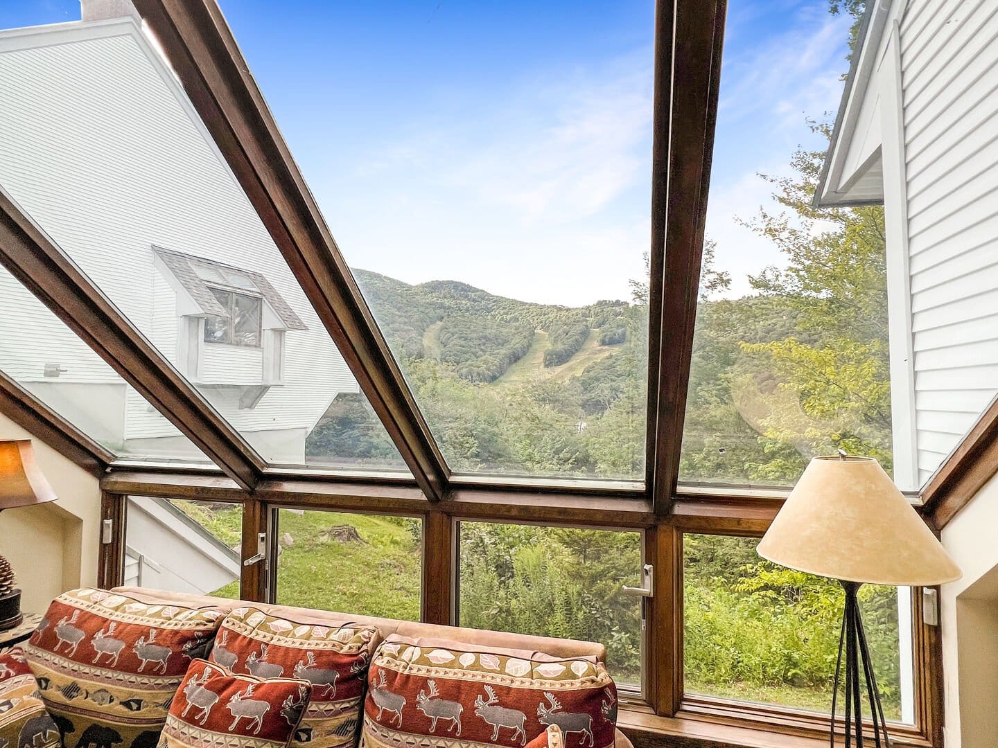 Living room with mountain view.