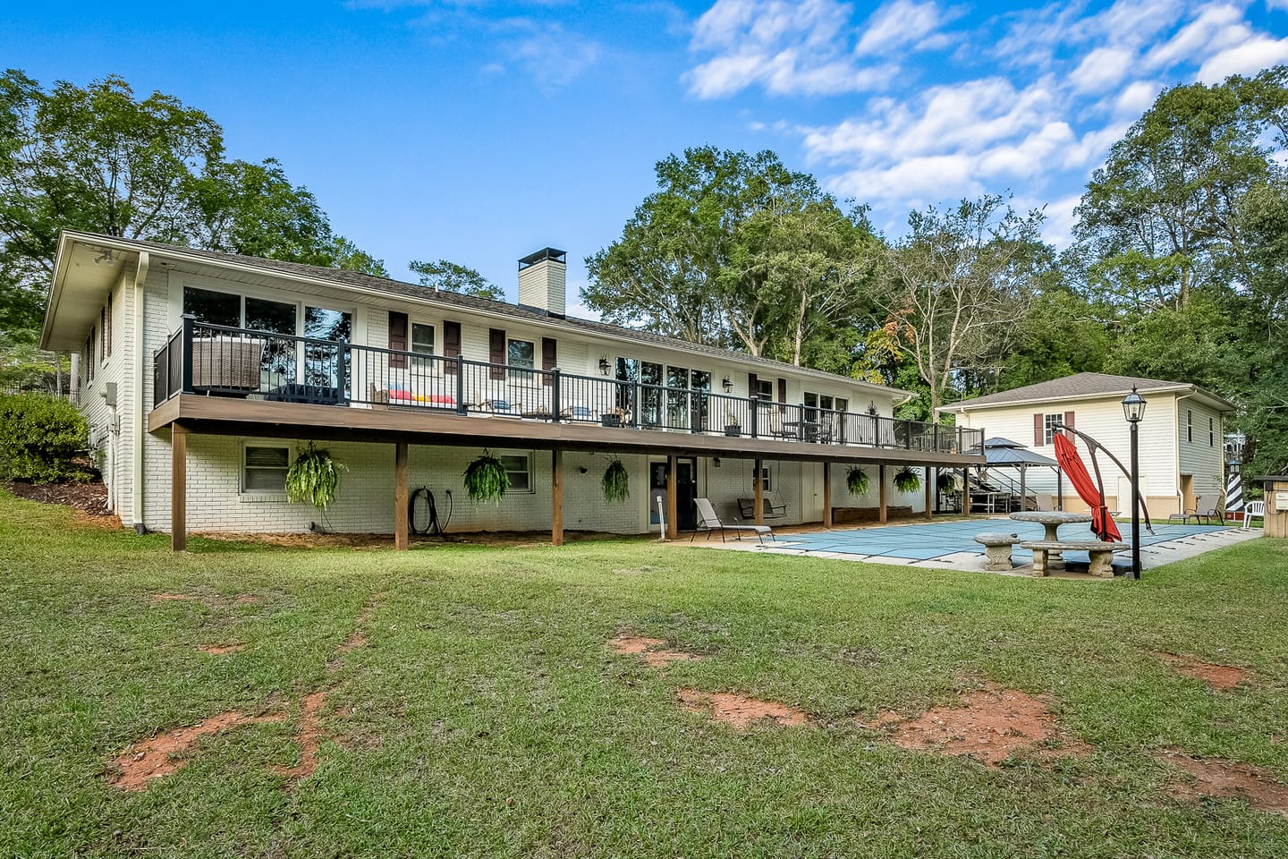 Large house with swimming pool.