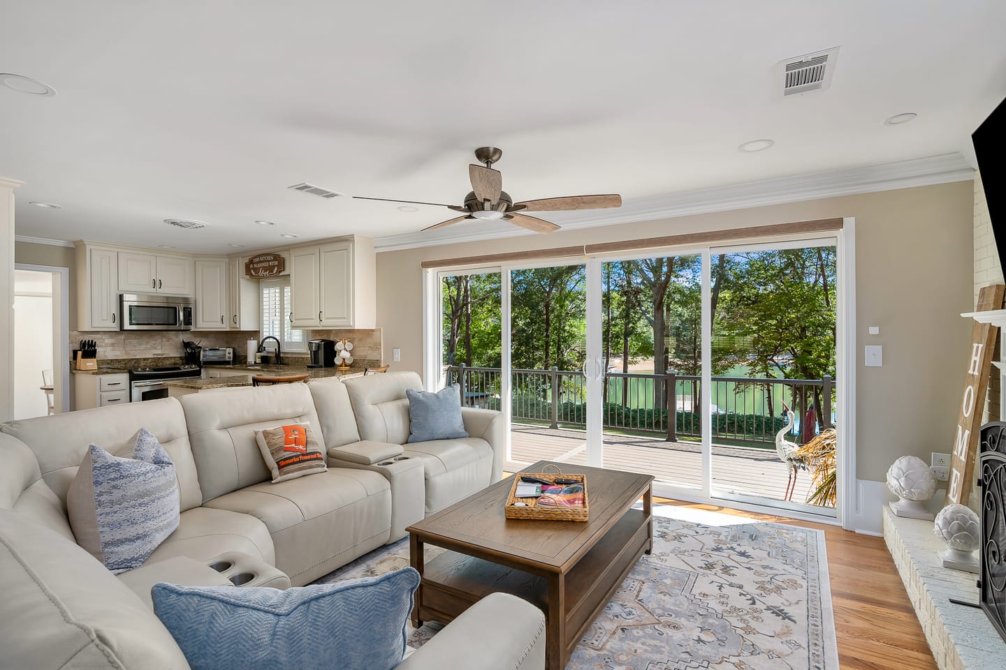 Cozy living room with outdoor view.