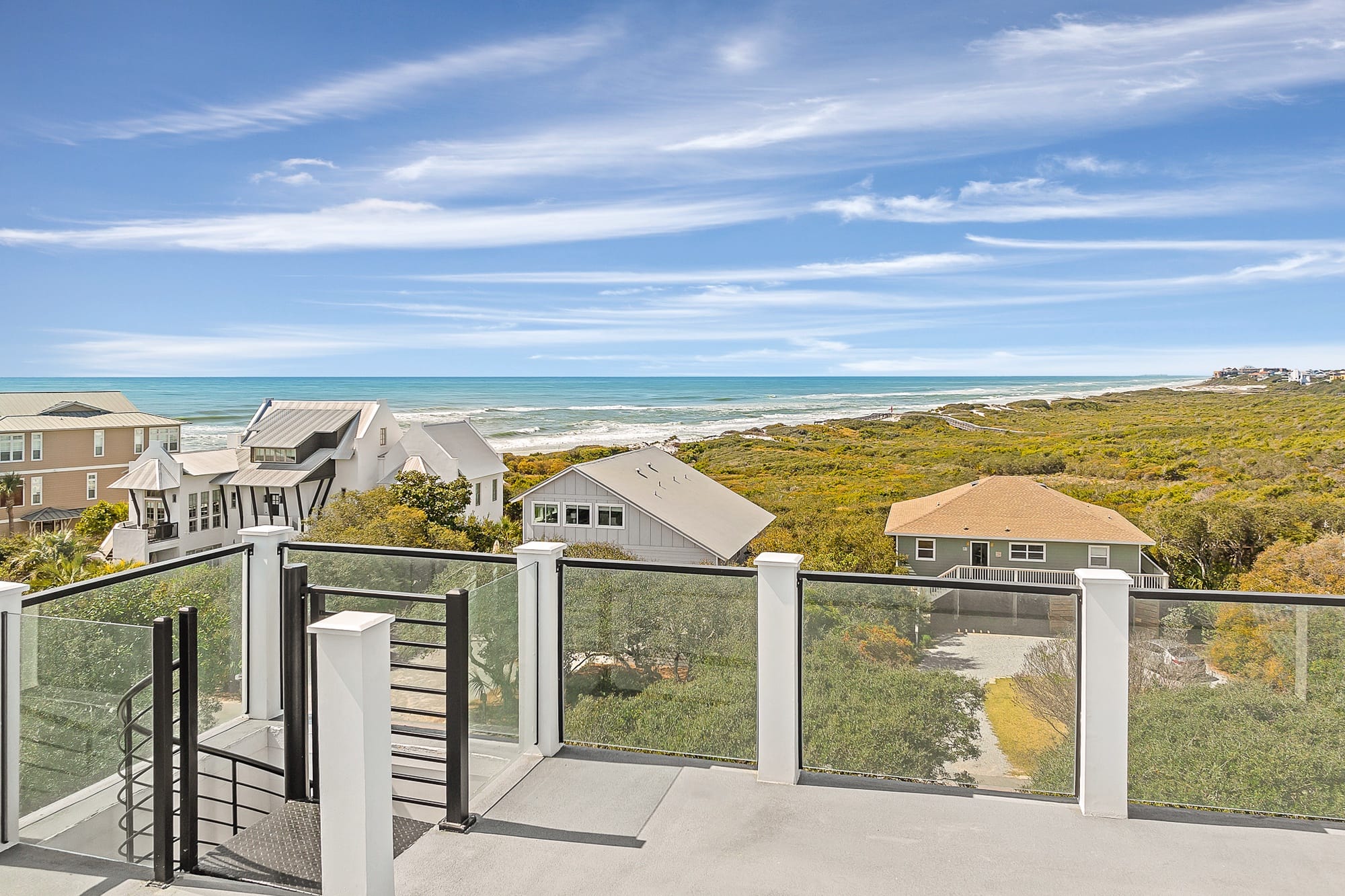 Coastal houses with ocean view.