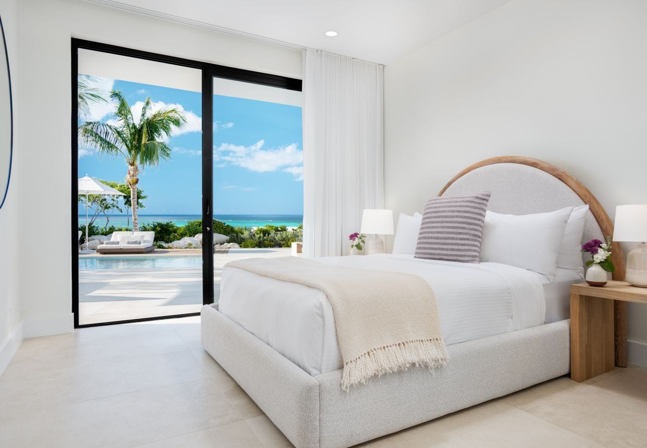 Bedroom with ocean view.