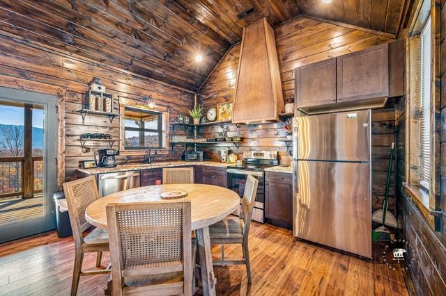 Rustic kitchen with wooden interiors.