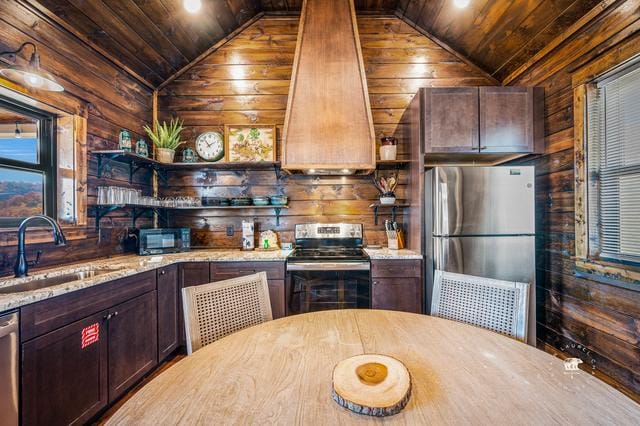 Rustic kitchen with wooden interior.