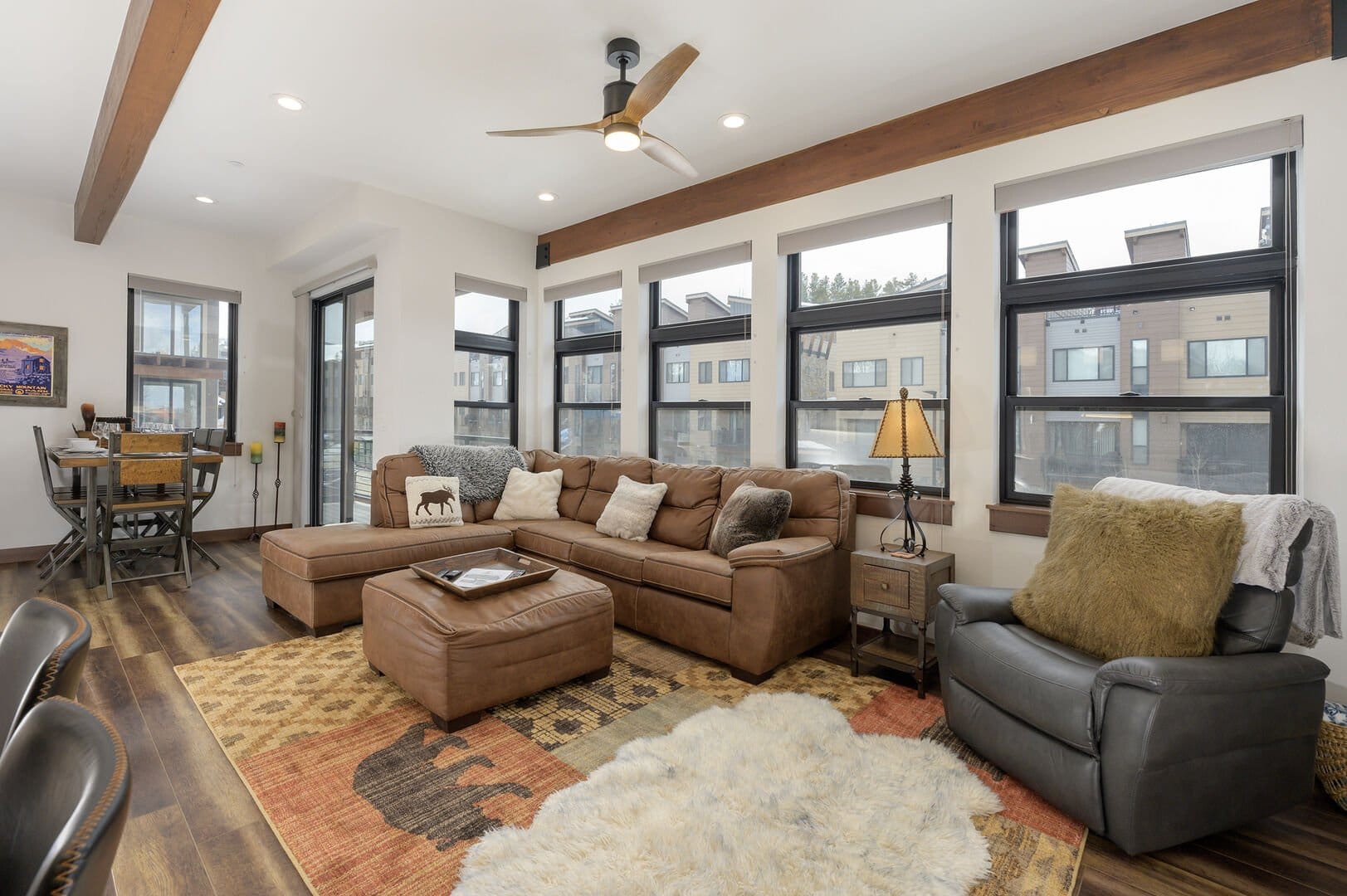 Cozy living room with sectional sofa.