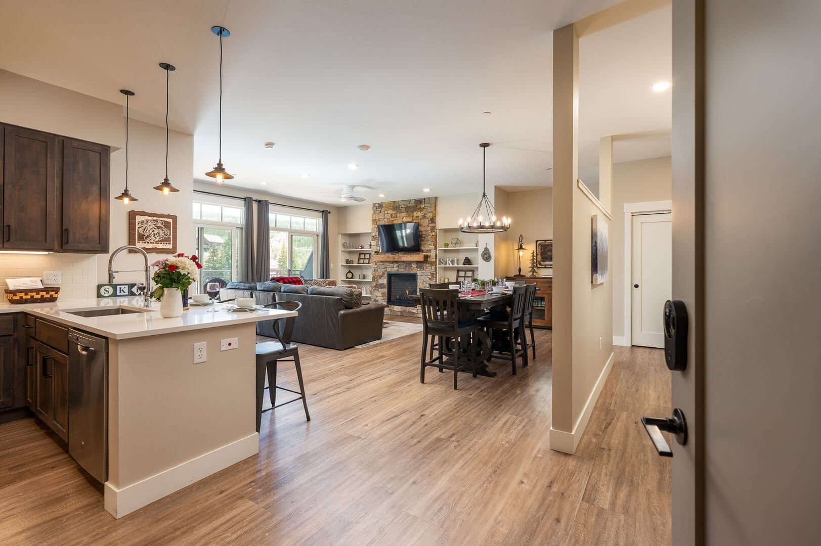 Open kitchen and living room area.