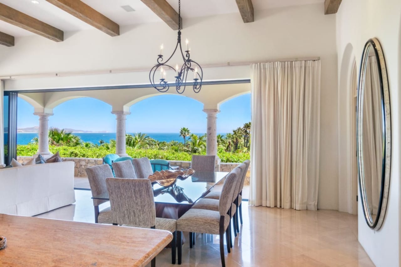 Dining room with ocean view.