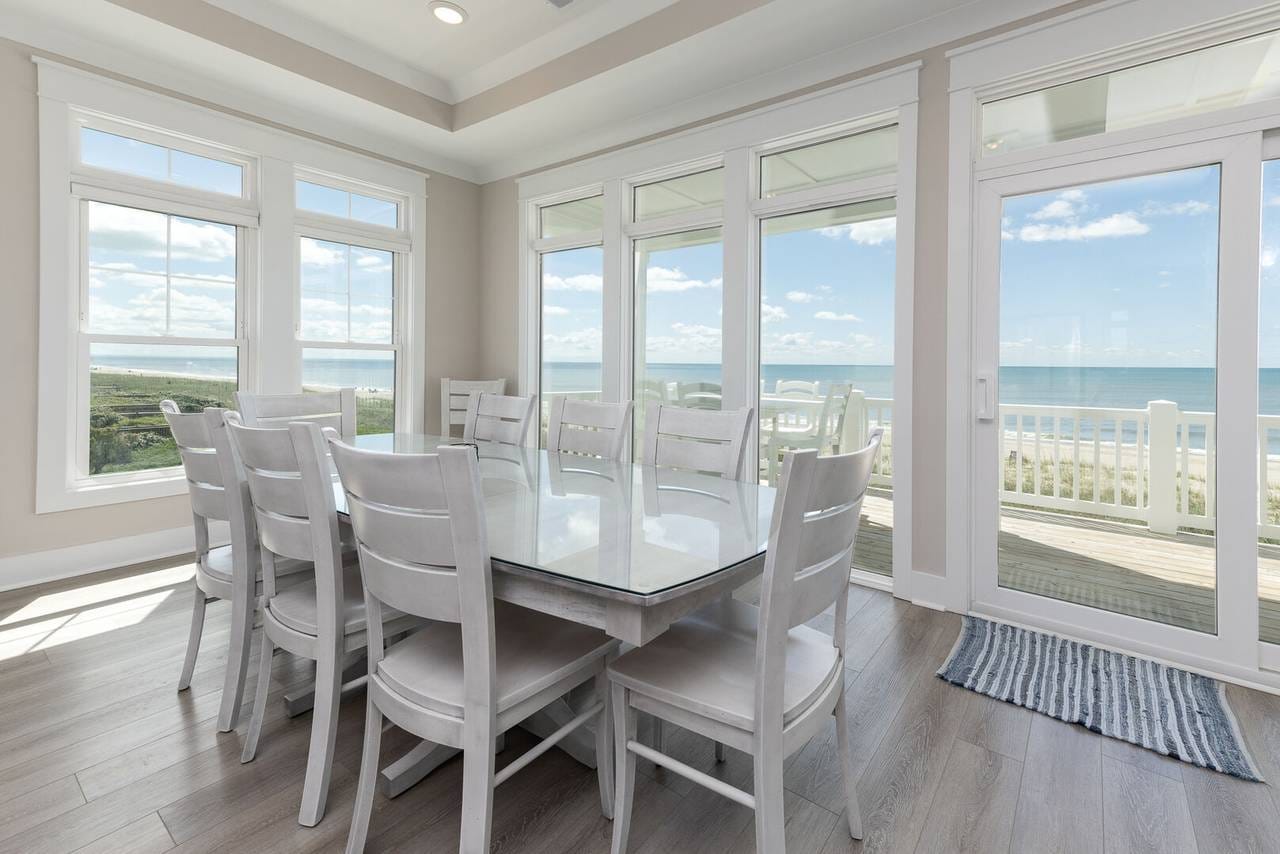 Dining room with ocean view.