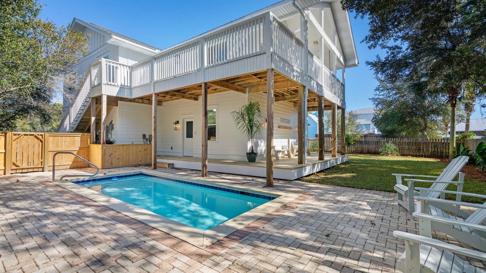 House with pool and deck.