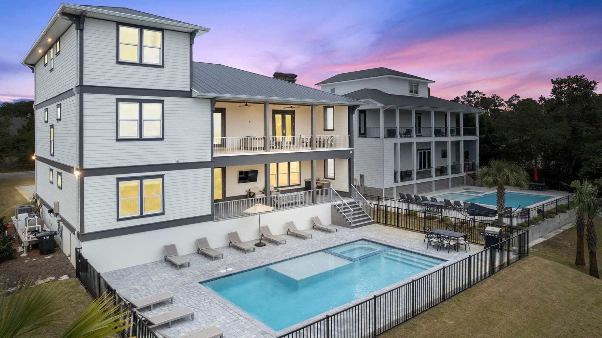 Large house with swimming pool.