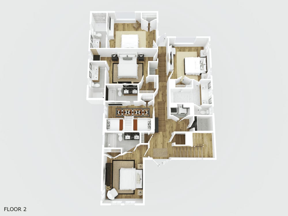 Second floor house layout plan.