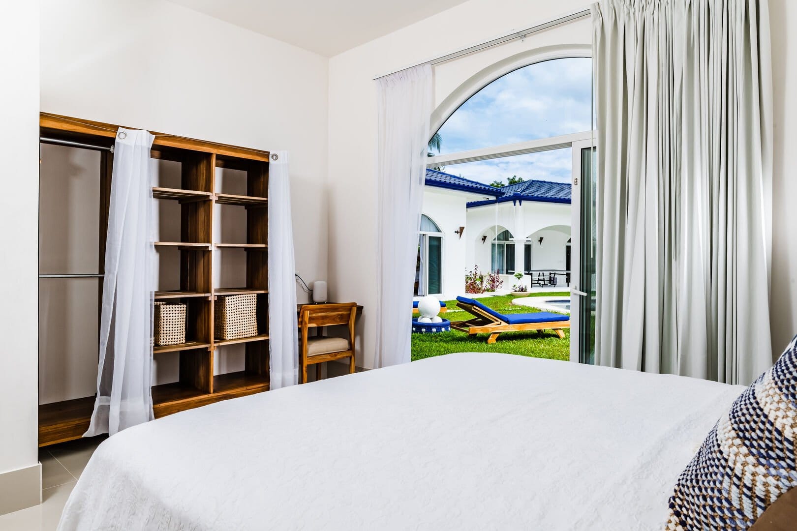 Bedroom view of patio and garden.