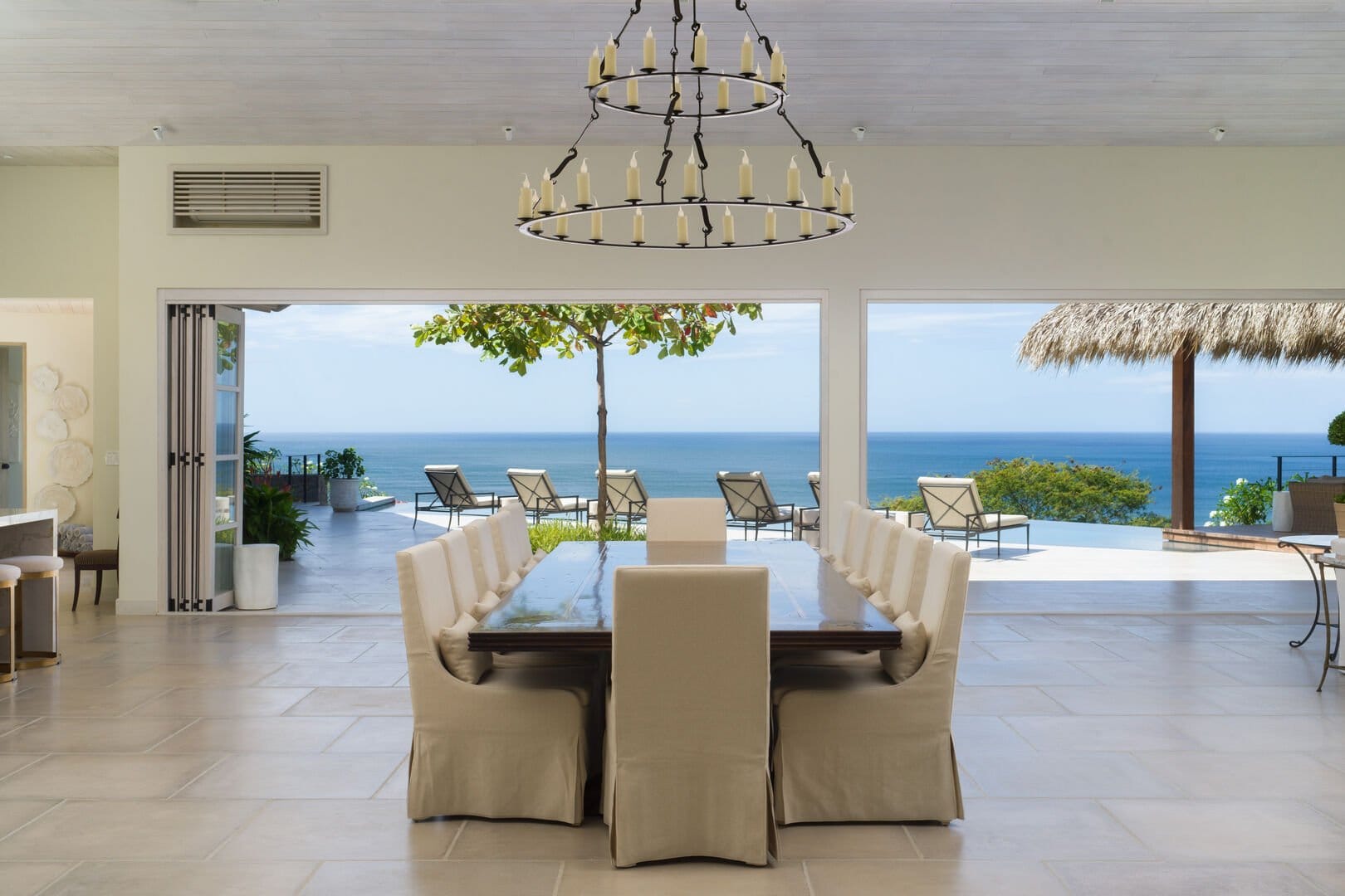 Dining room with ocean view.