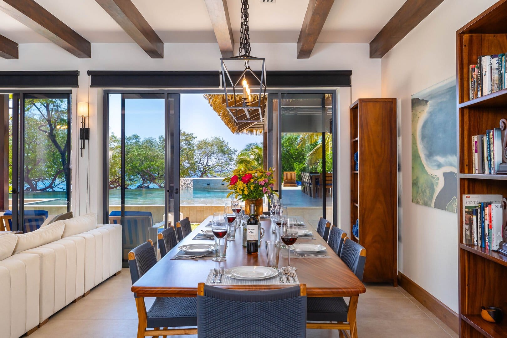 Dining room with ocean view.