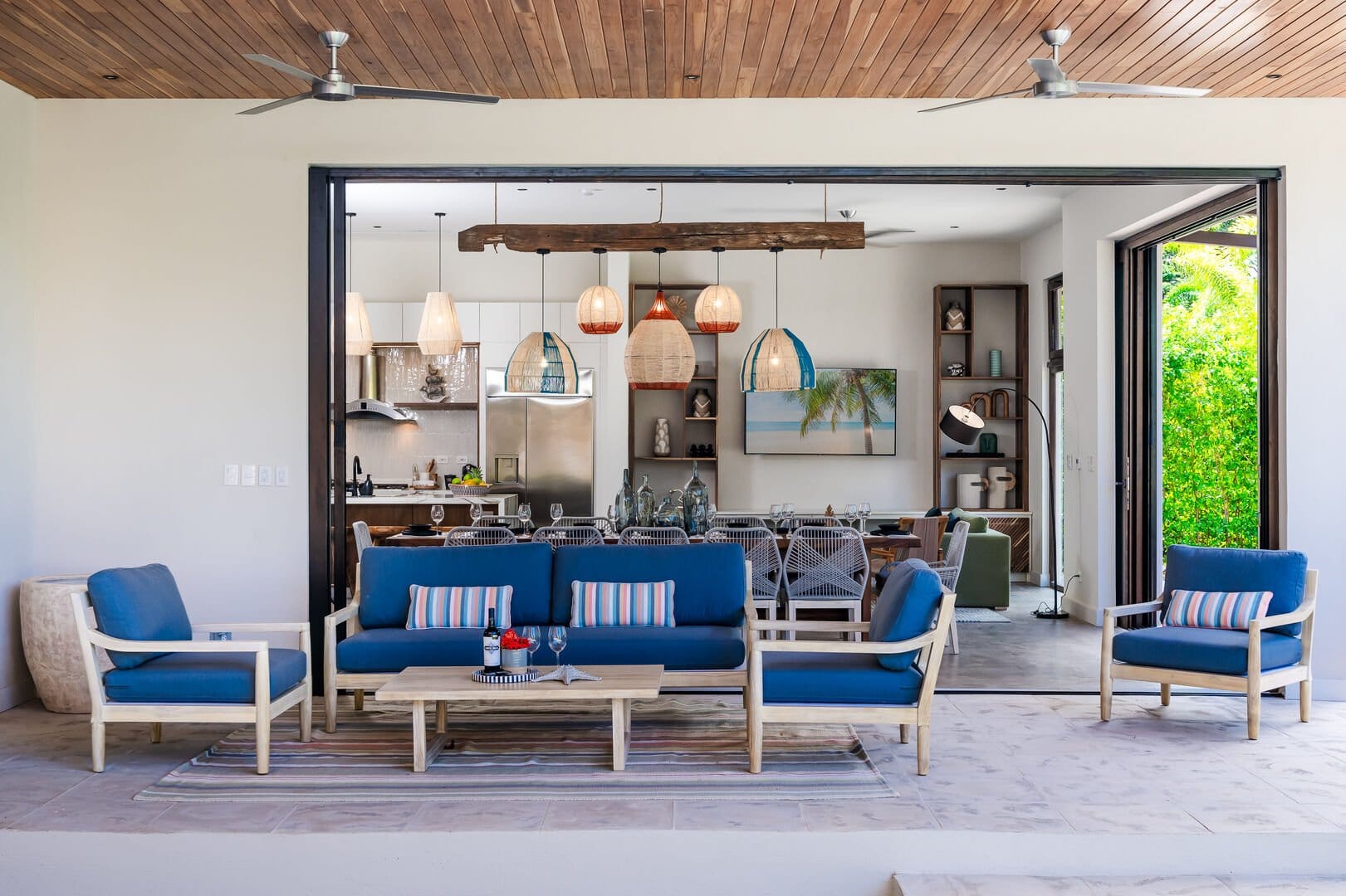 Modern open-concept living and dining area.