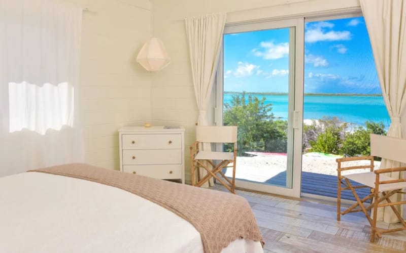 Bedroom with ocean view.