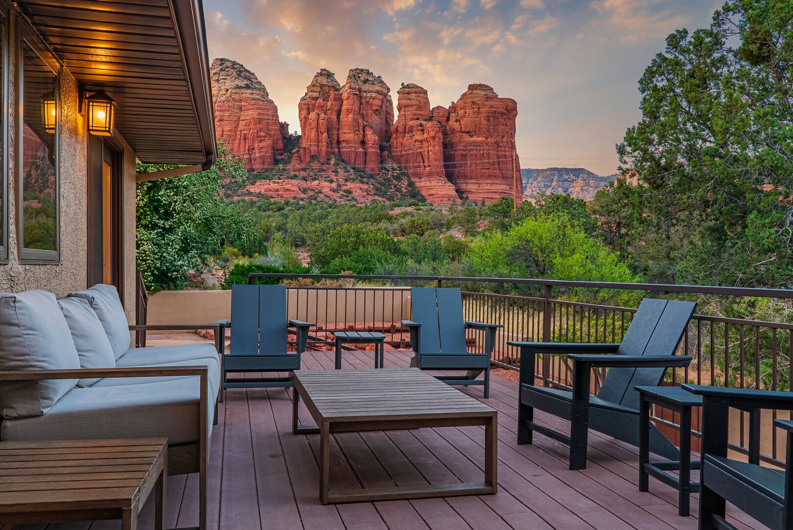 Deck with red rock view.