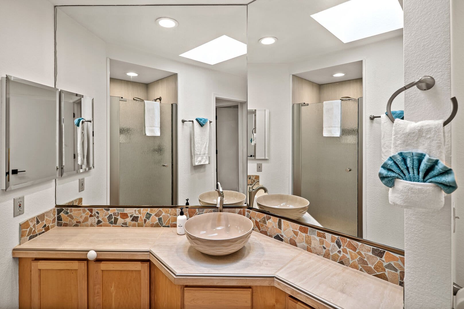 Modern bathroom with vessel sink.