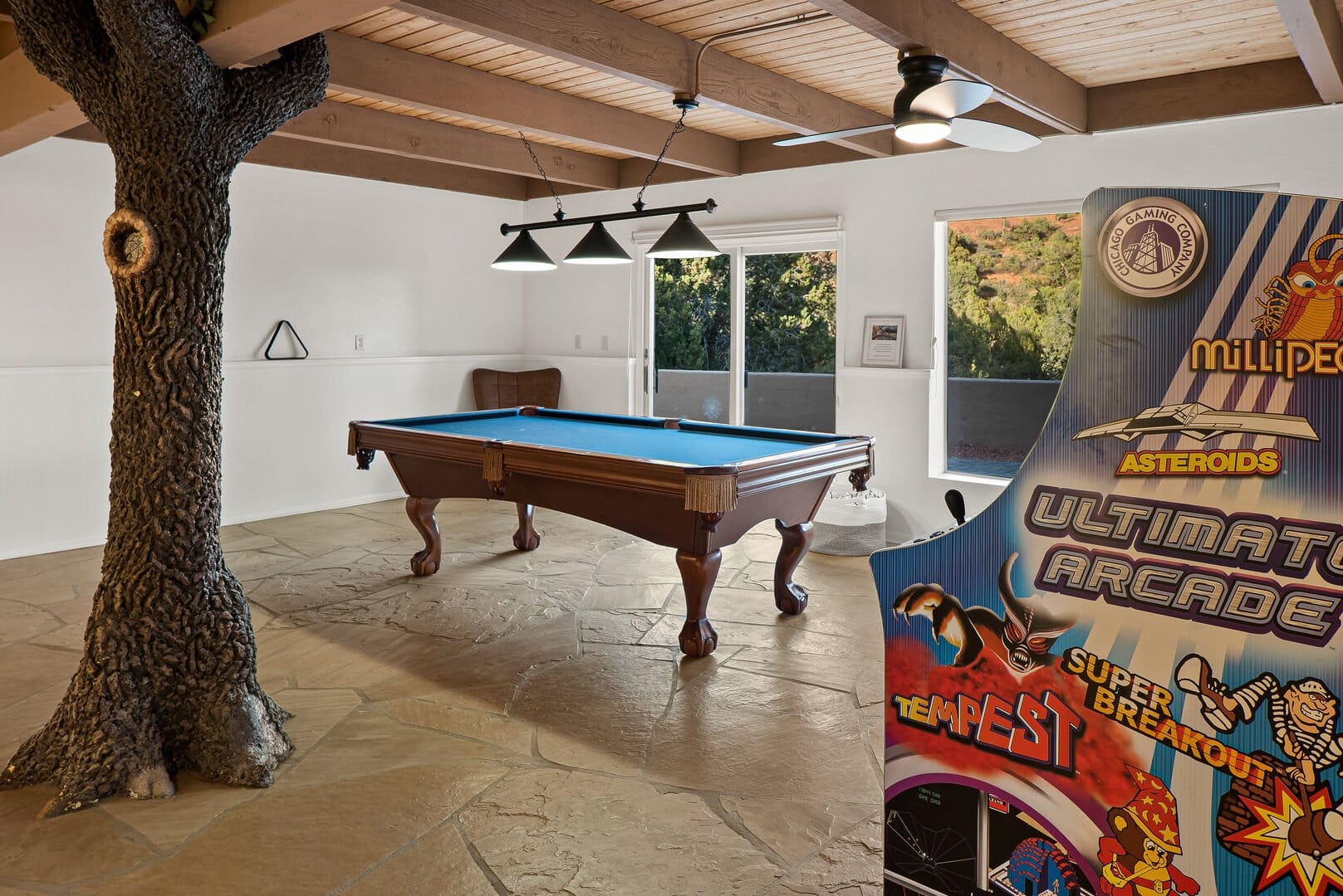 Game room with pool table.