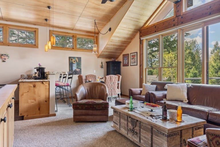 Cozy living room with large windows.