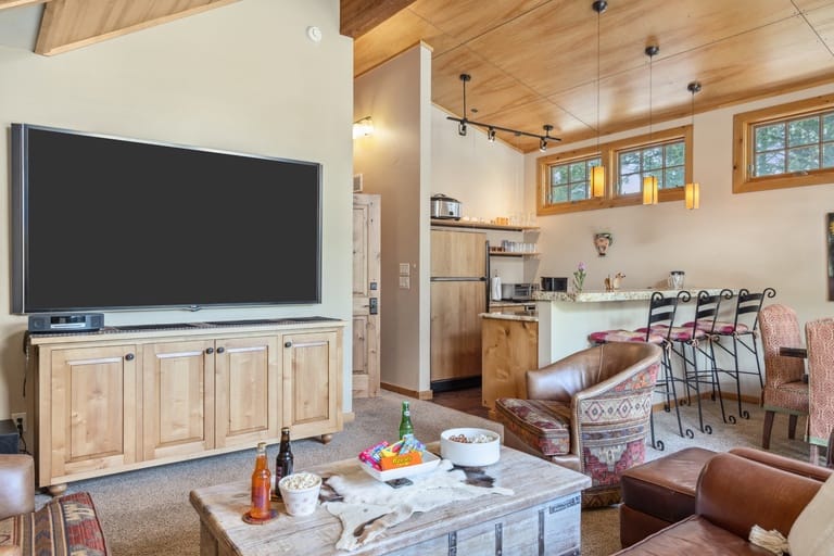 Cozy open-plan living room kitchen.