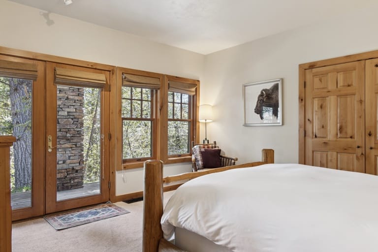 Cozy bedroom with natural light.