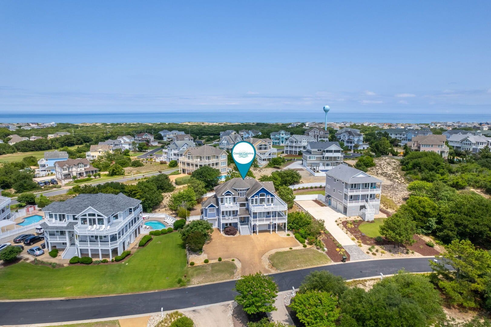 Coastal houses with ocean view.