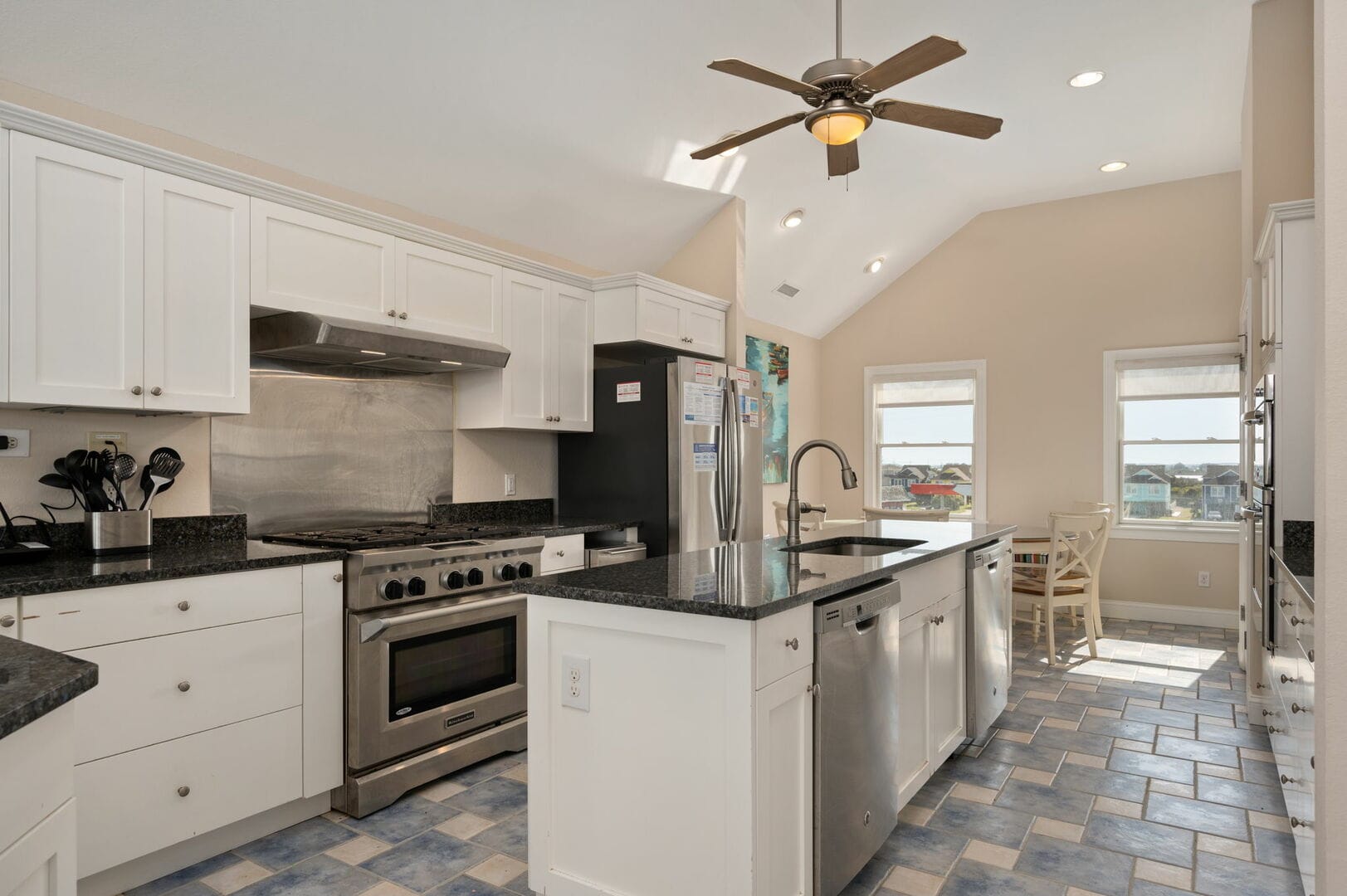 Modern kitchen with island counter.
