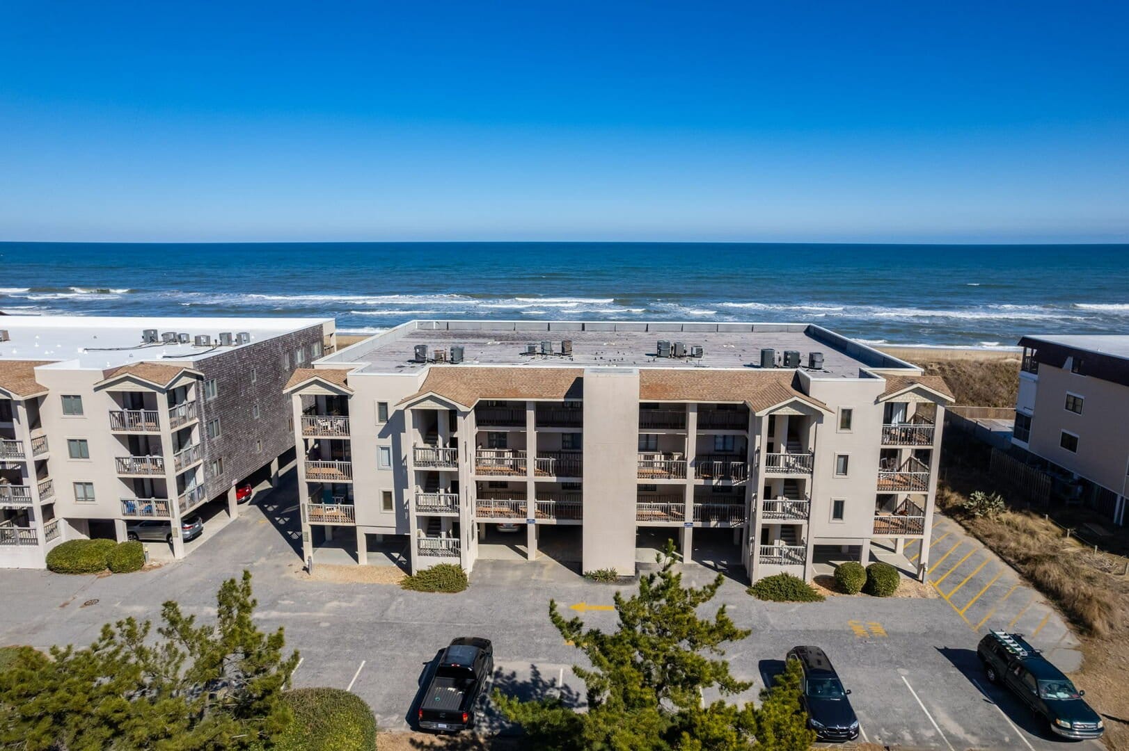 Beachfront apartments with ocean view.