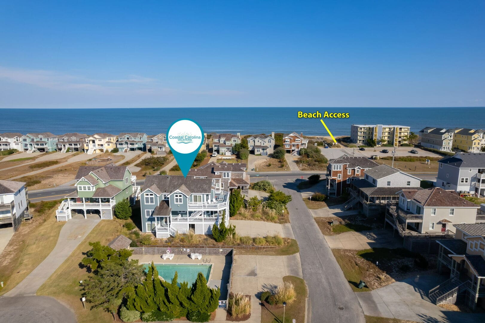 Coastal houses with beach access.