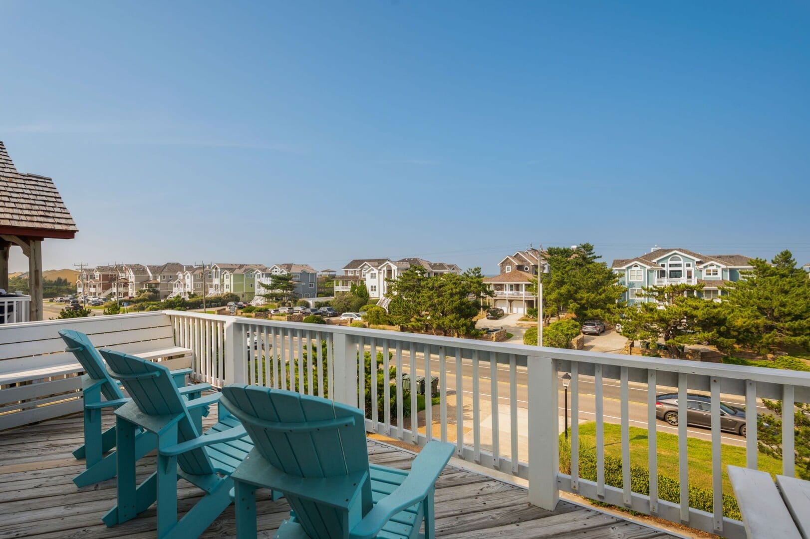 Deck view of coastal houses.