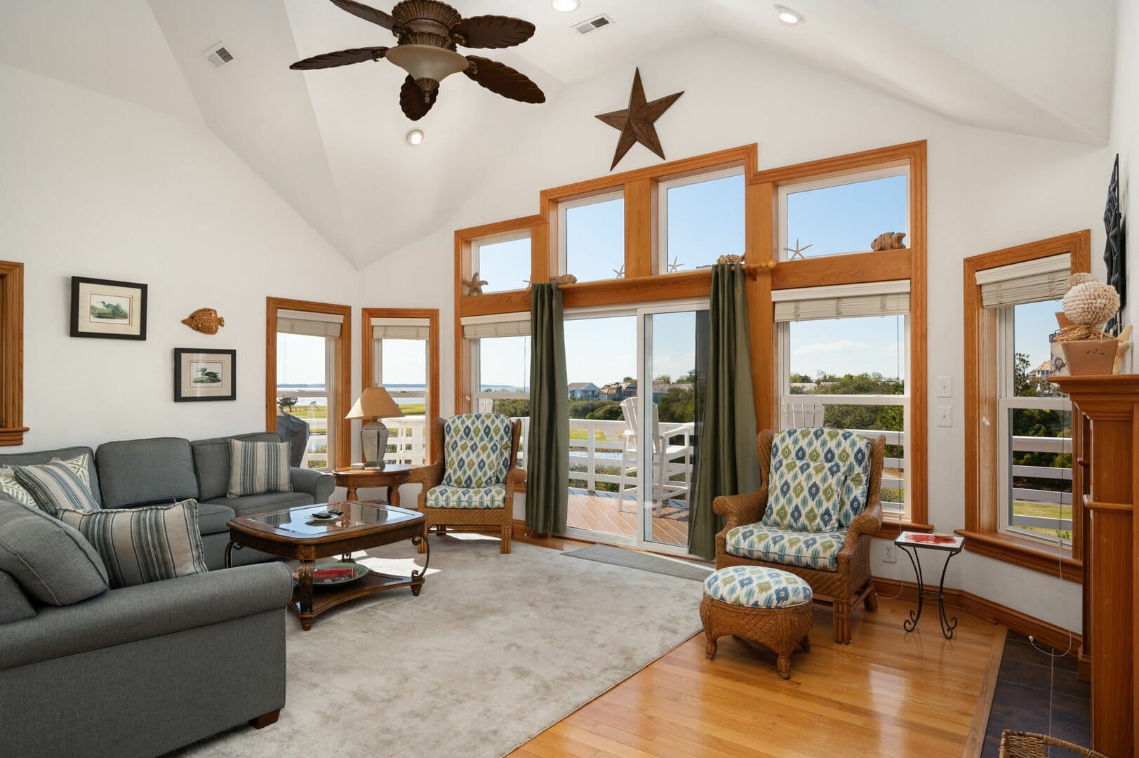 Cozy living room with large windows.
