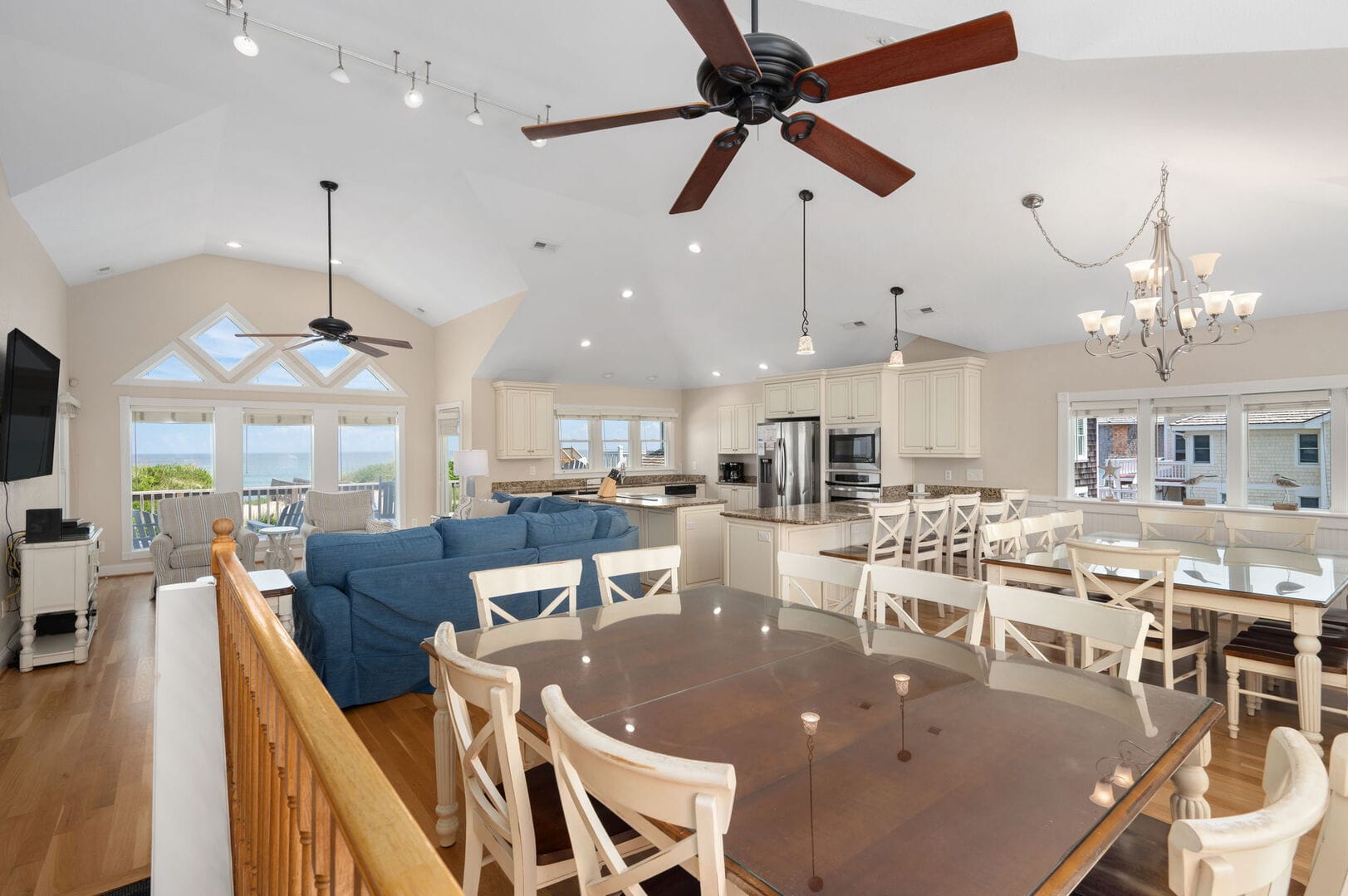 Spacious kitchen and living room.