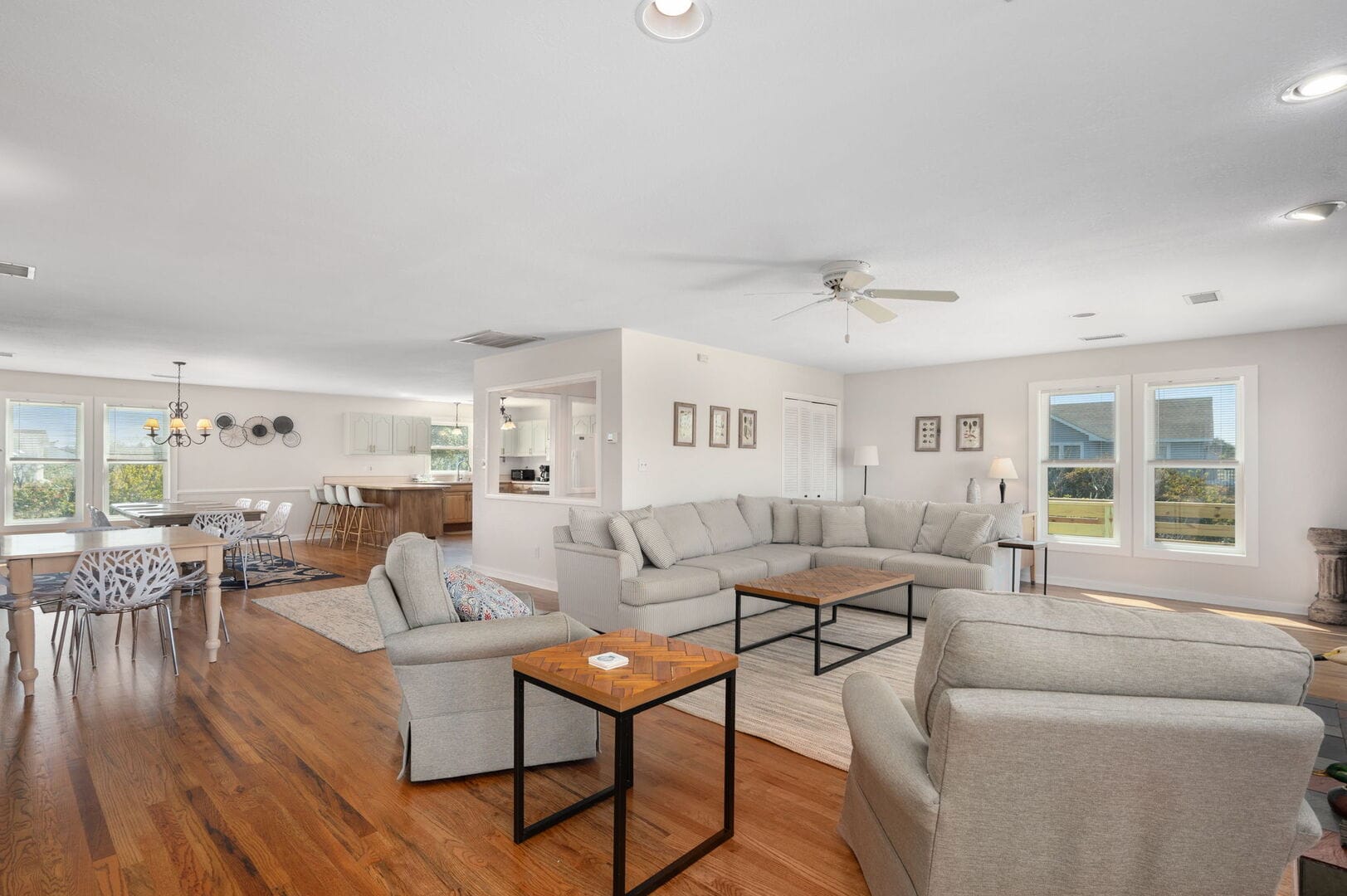 Spacious living and dining area.