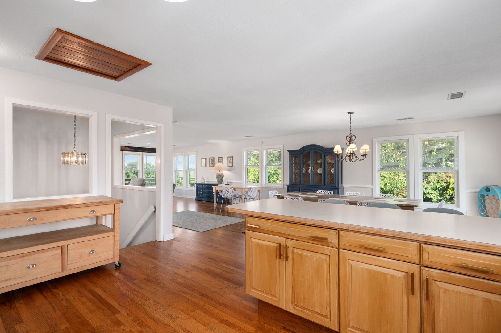 Spacious, bright kitchen and dining area.