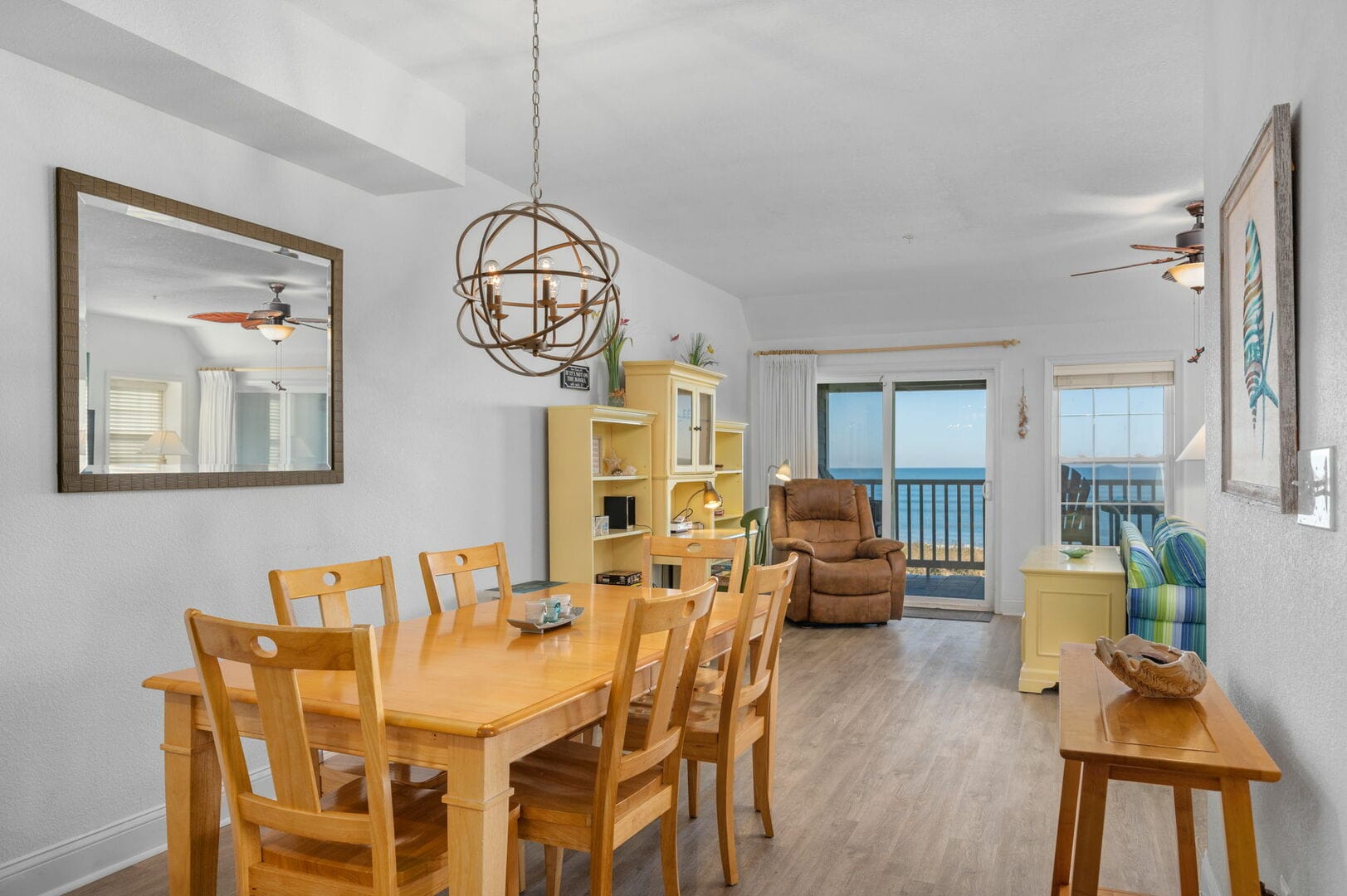 Dining room with ocean view.