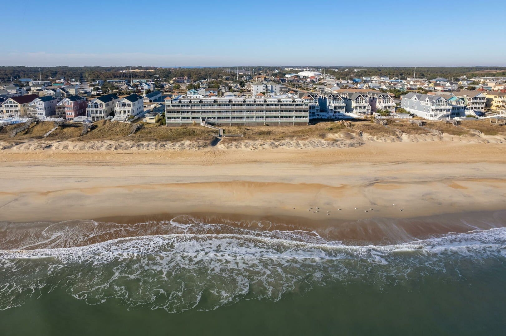 Beachfront houses by the ocean.